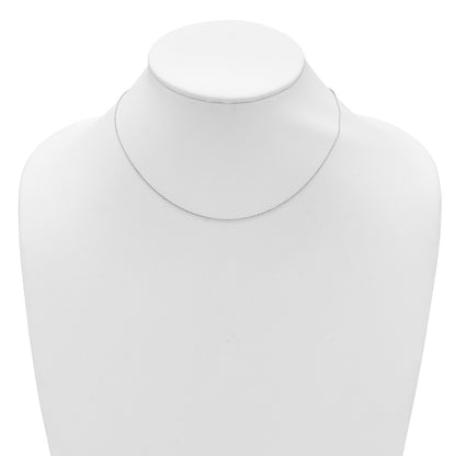 2 Inch 14K White Gold 1mm D/C Square Cable 1In+1In Adjustable Chain Necklace