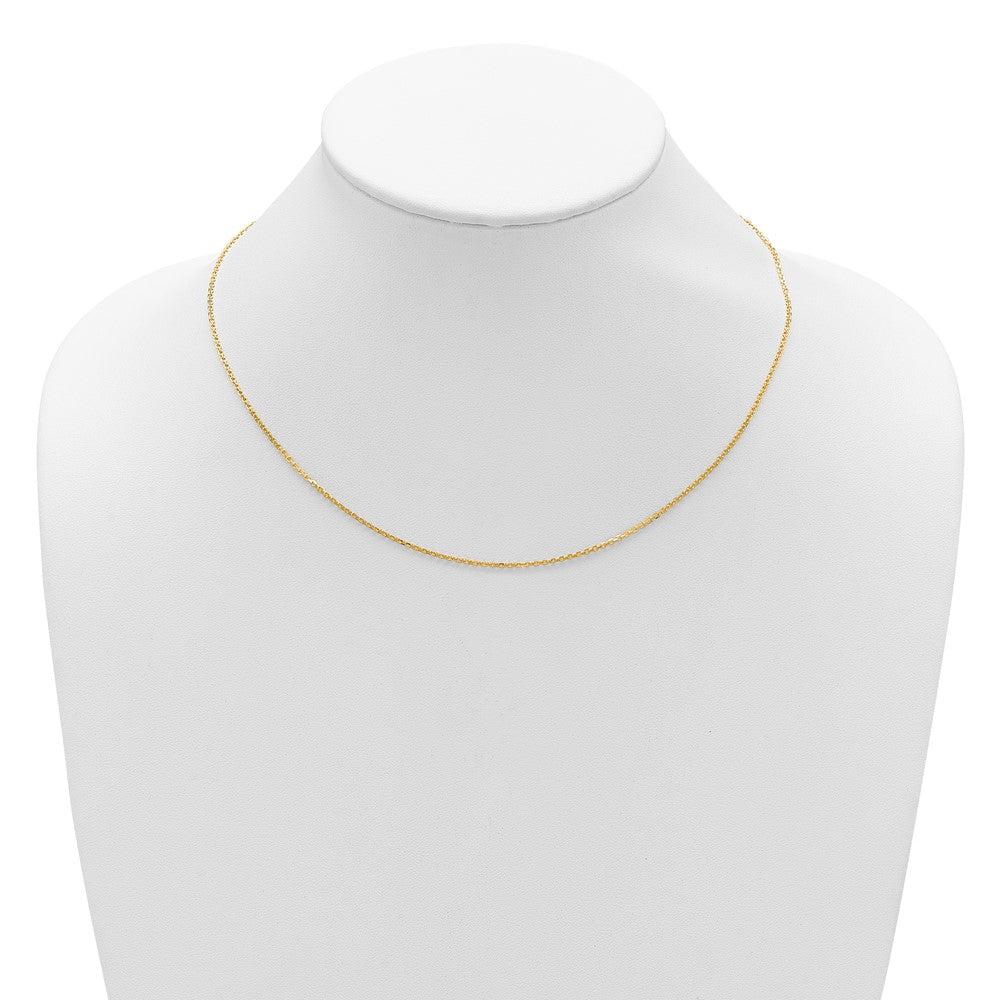 26 Inch 14K Yellow Gold 1.4mm D/C Square Cable 2In+2In Adjustable Chain Necklace