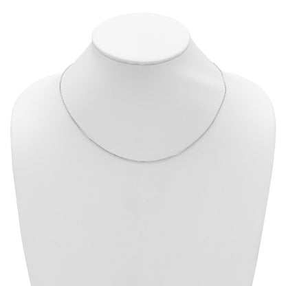 2 Inch 14K White Gold 1.4mm D/C Square Cable 1In+1In Adjustable Chain Necklace