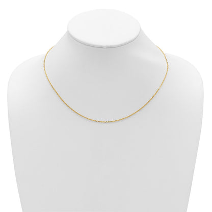 18 Inch 14K Yellow Gold 1.5mm D/C Square Cable 1In+1In Adjustable Chain Necklace