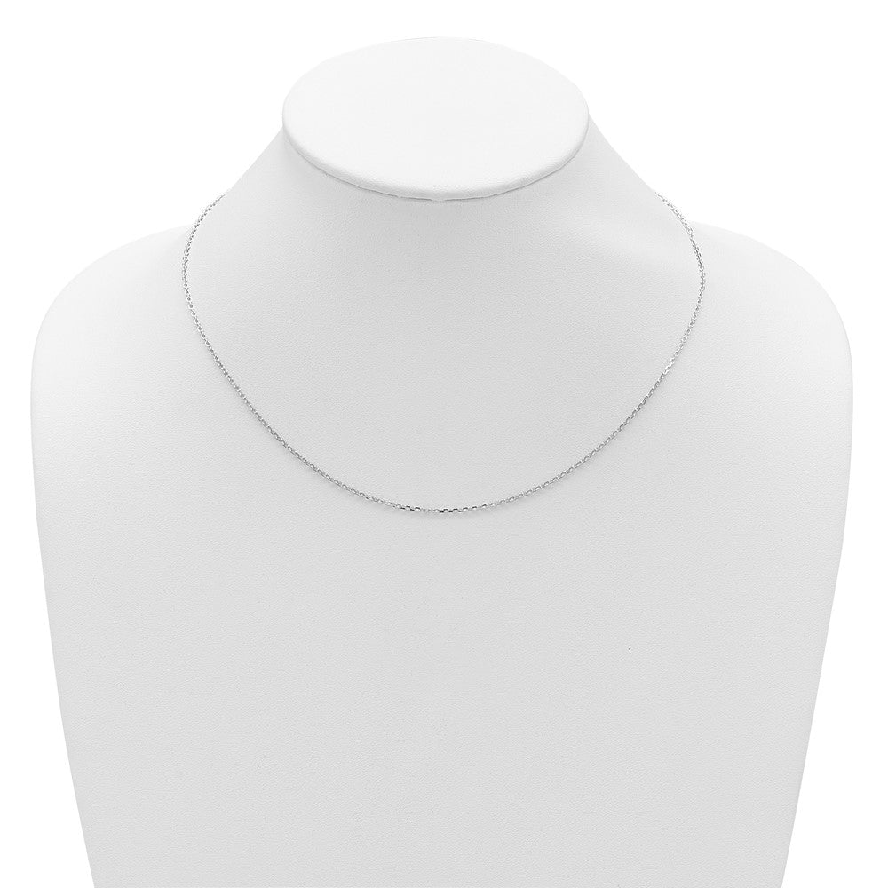 26 Inch 14K White Gold 1.5mm D/C Square Cable 2In+2In Adjustable Chain Necklace