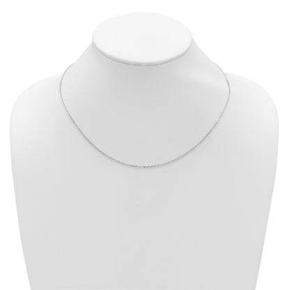 26 Inch 14K White Gold 1.5mm D/C Square Cable 2In+2In Adjustable Chain Necklace