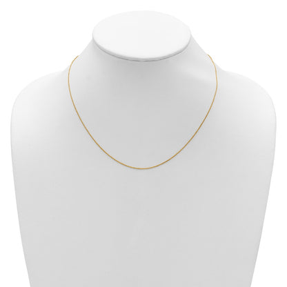 2 Inch 14K Yellow Gold .8mm Round Cable 1In+1In Adjustable Chain Necklace