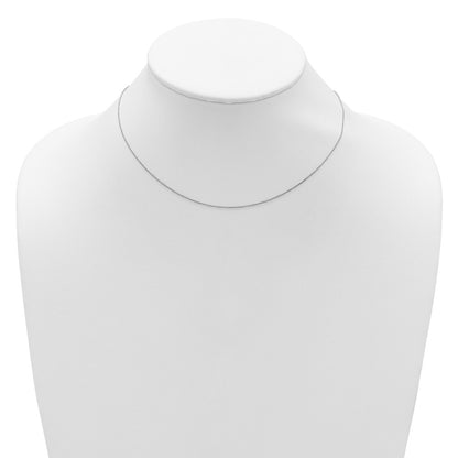 18 Inch 14K White Gold .8mm Round Cable 1In+1In Adjustable Chain Necklace