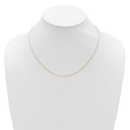 18 Inch 14K Yellow Gold .9mm Round Cable 1In+1In Adjustable Chain Necklace