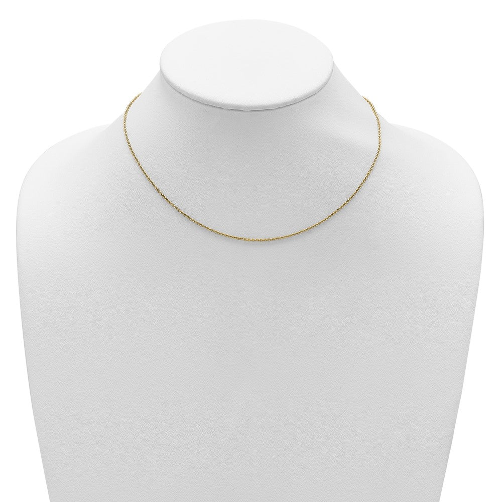 2 Inch 14K Yellow Gold 1.6mm Round Cable 1In+1In Adjustable Chain Necklace