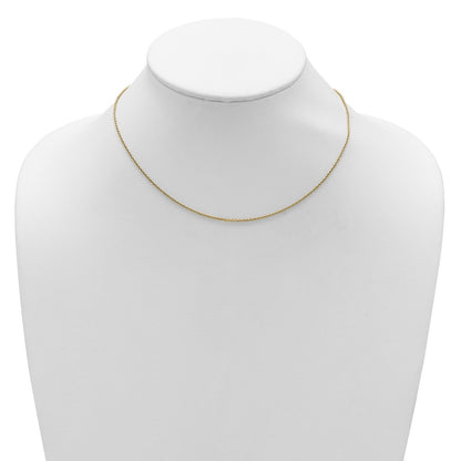 2 Inch 14K Yellow Gold 1.6mm Round Cable 1In+1In Adjustable Chain Necklace