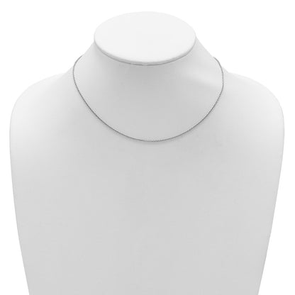 2 Inch 14K White Gold 1.6mm Round Cable 1In+1In Adjustable Chain Necklace