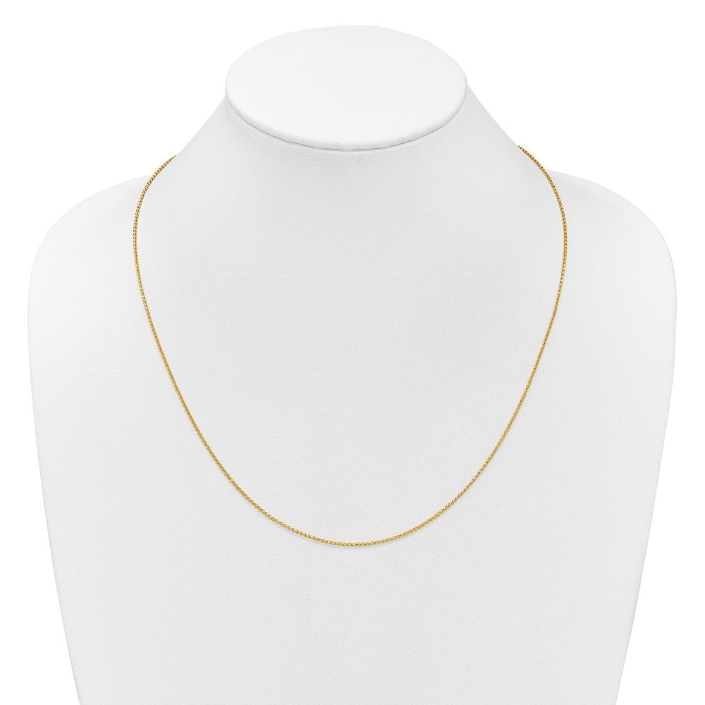 22 Inch 14K Yellow Gold Adjustable 1.15mm D/C Open Franco Chain Necklace