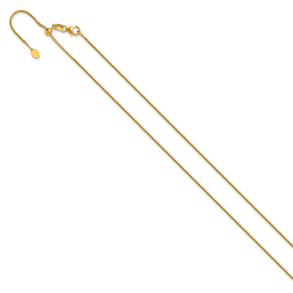22 Inch 14K Yellow Gold Adjustable 1.1mm Franco Chain Necklace
