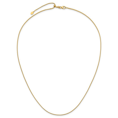 26 Inch 14K Yellow Gold Adjustable 1.1mm Franco Chain Necklace
