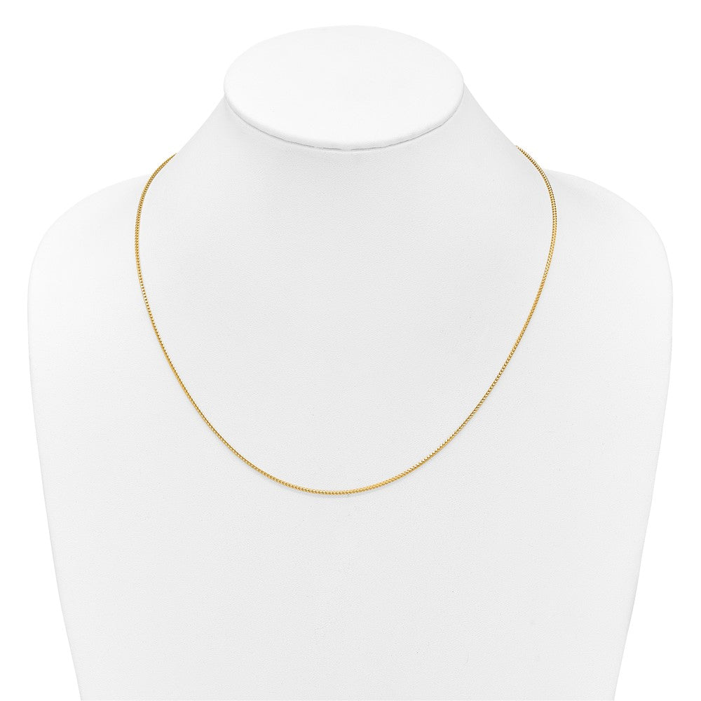 22 Inch 14K Yellow Gold Adjustable 1.25mm Franco Chain Necklace