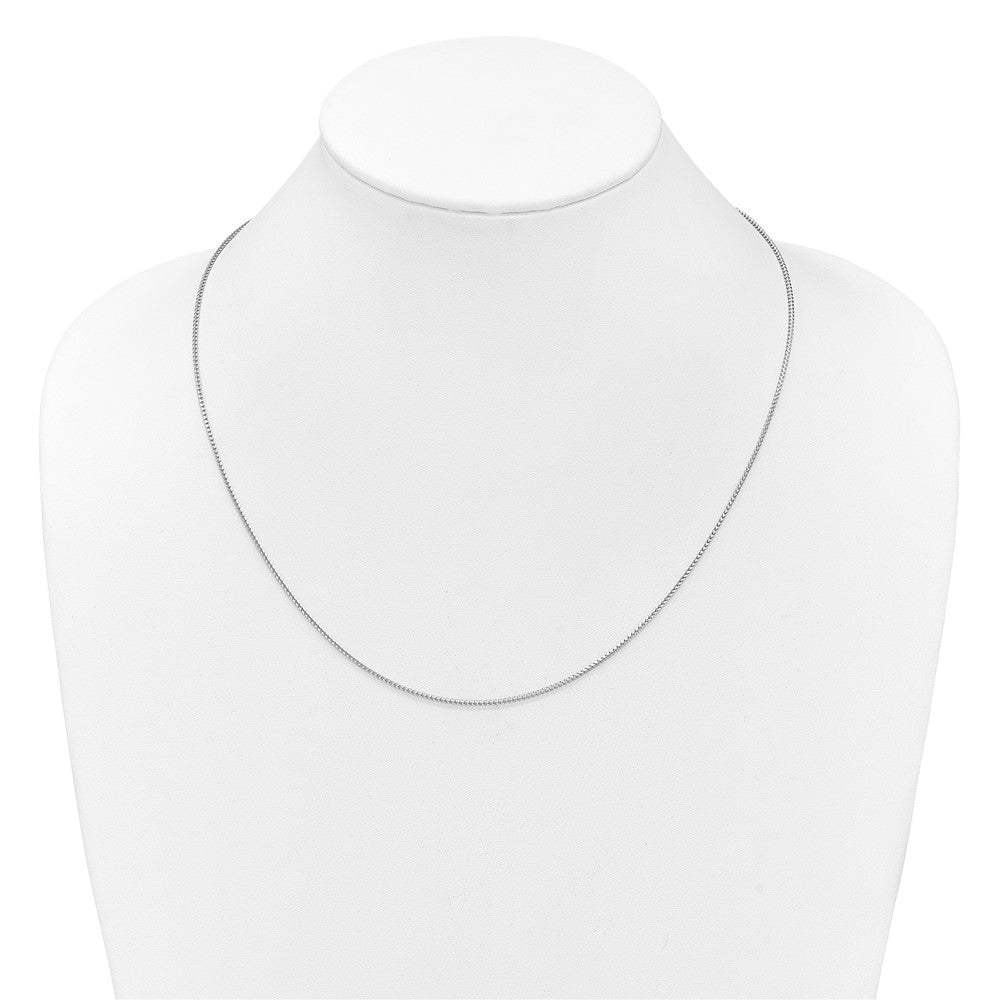 22 Inch 14K White Gold Adjustable 1.25mm Franco Chain Necklace