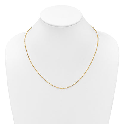 3 Inch 14K Yellow Gold Adjustable 1.65mm Semi Solid D/C Cable Chain Necklace