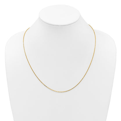 22 Inch 14K Yellow Gold Adjustable 1.65mm Semi Solid D/C Cable Chain Necklace