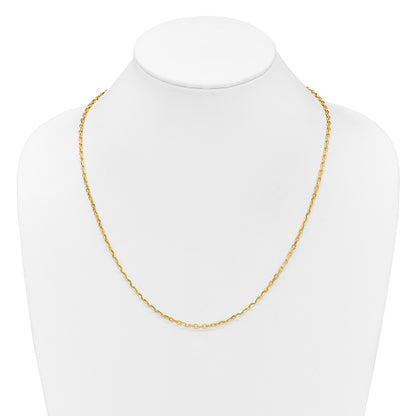 3 Inch 14K Yellow Gold Adjustable 2.75mm Semi Solid D/C Cable Chain Necklace