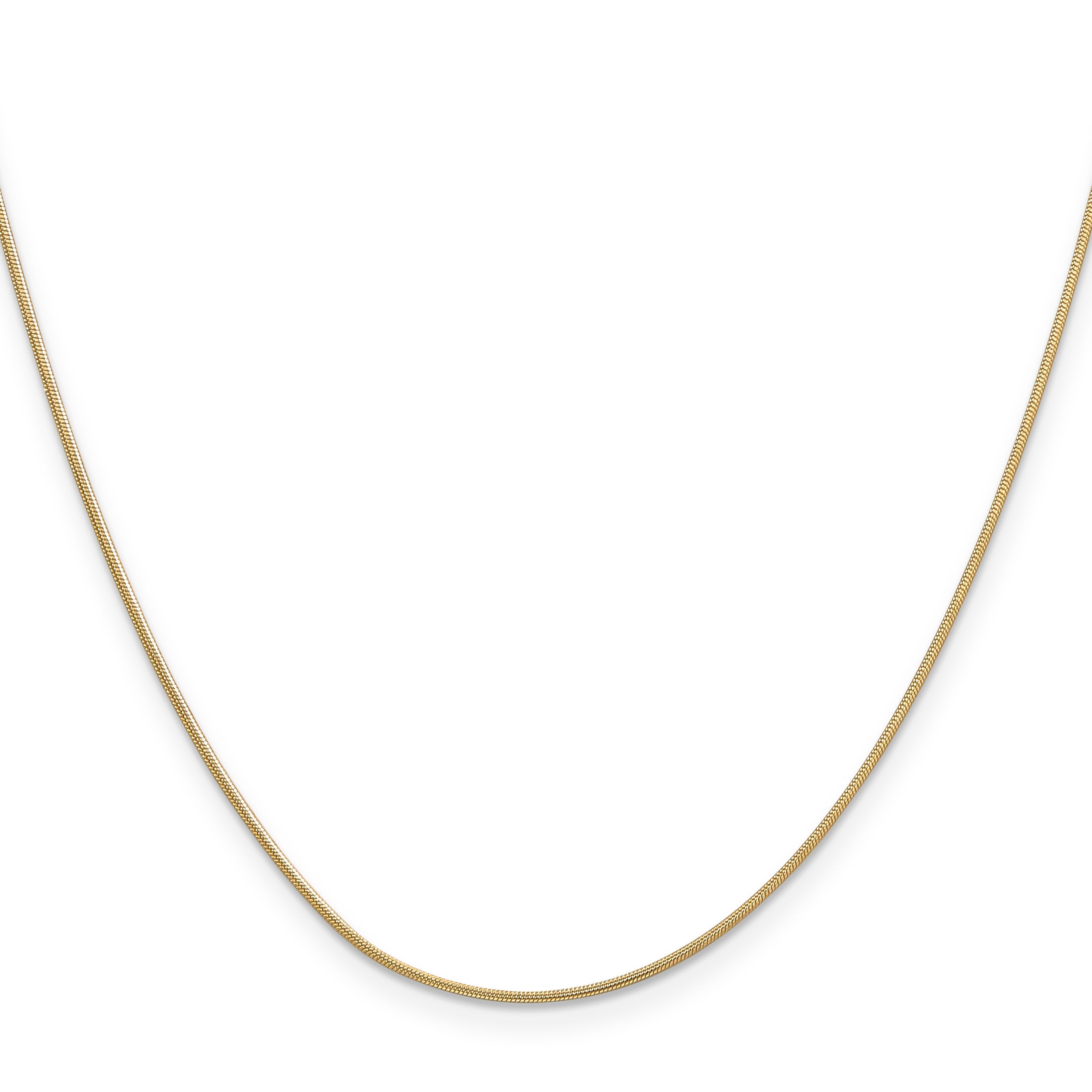 24 Inch 14K Yellow Gold .9mm Round Snake Chain Necklace