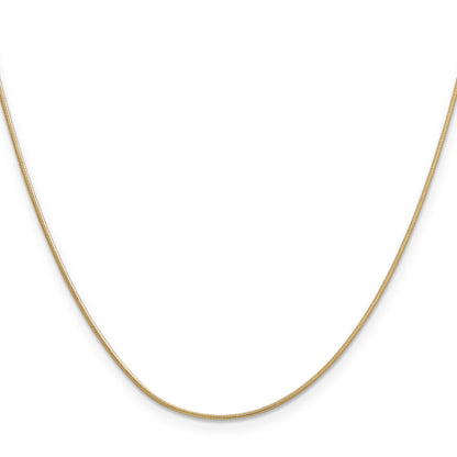 18 Inch 14K .9mm Round Snake Chain Necklace