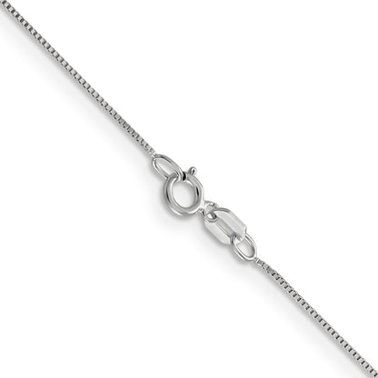 22 Inch 14K White Gold .5mm Baby Box With Spring Ring Clasp Chain Necklace