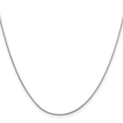 18 Inch 14K White Gold .9mm Round Snake Chain Necklace