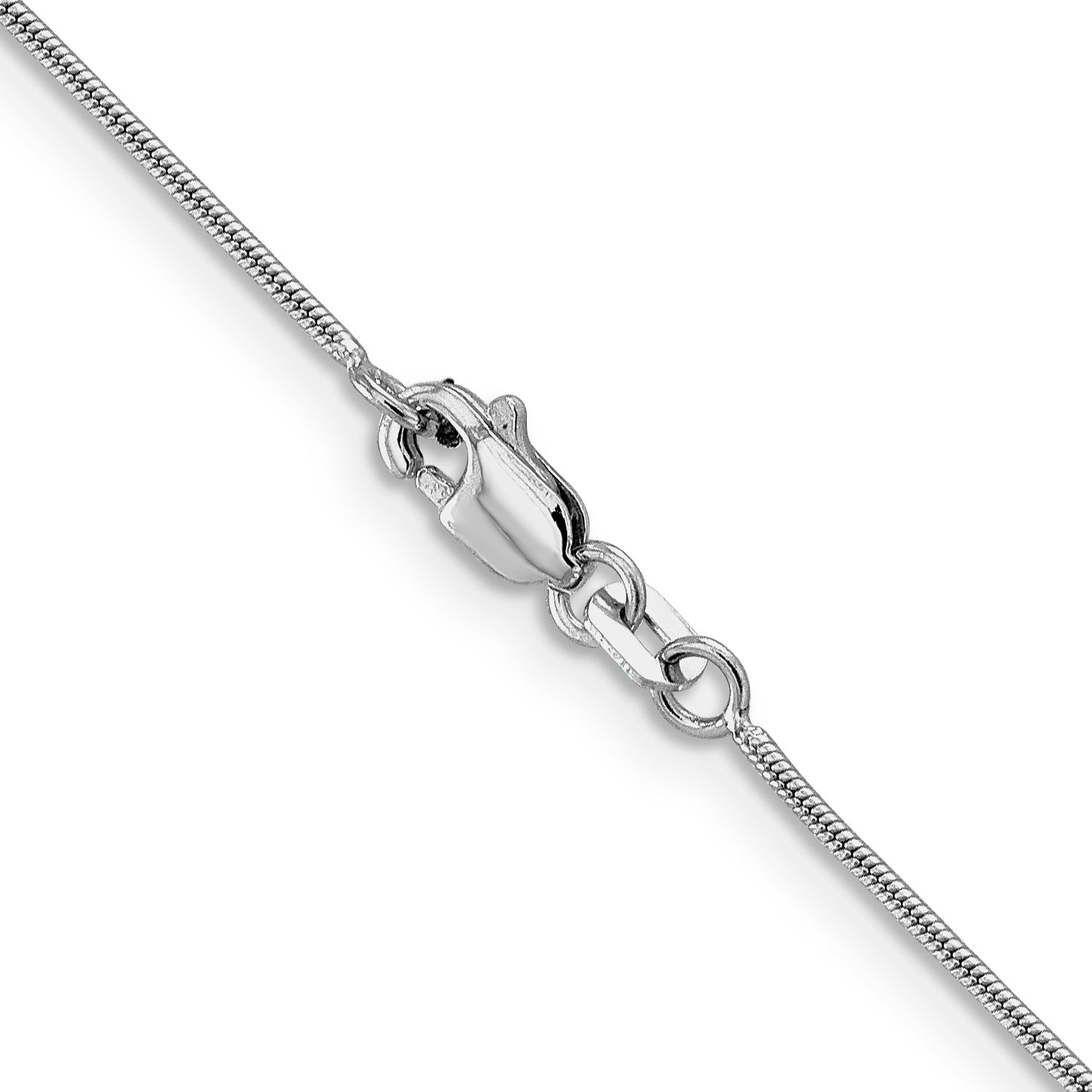 20 Inch 14K White Gold .9mm Round Snake Chain Necklace