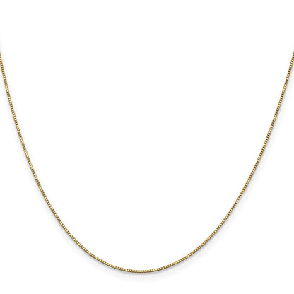 3 Inch 14K Yellow Gold .7mm Box With Lobster Clasp Chain Necklace