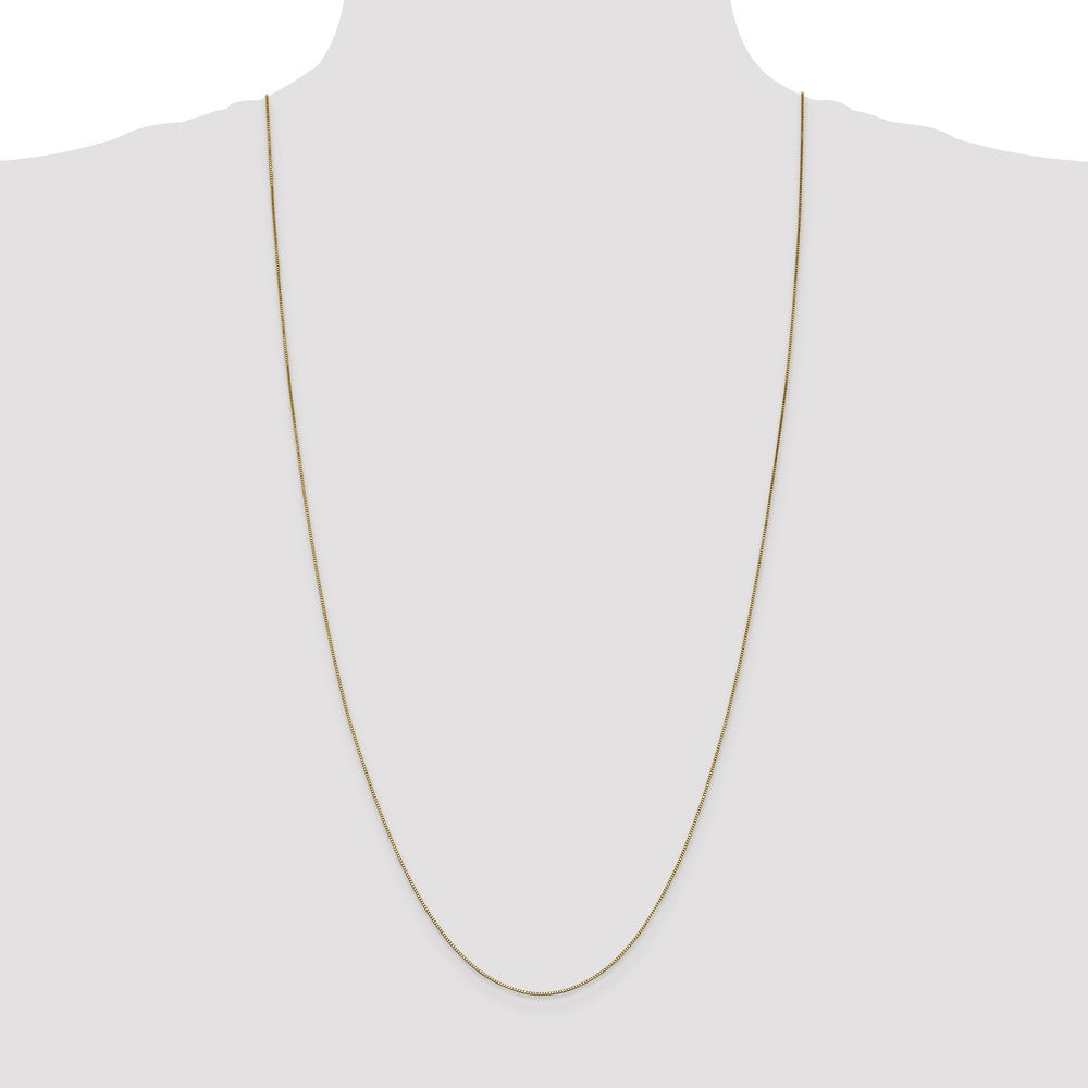 3 Inch 14K Yellow Gold .7mm Box With Lobster Clasp Chain Necklace