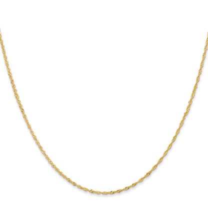 18 Inch 14K 1mm Singapore With Lobster Clasp Chain Necklace