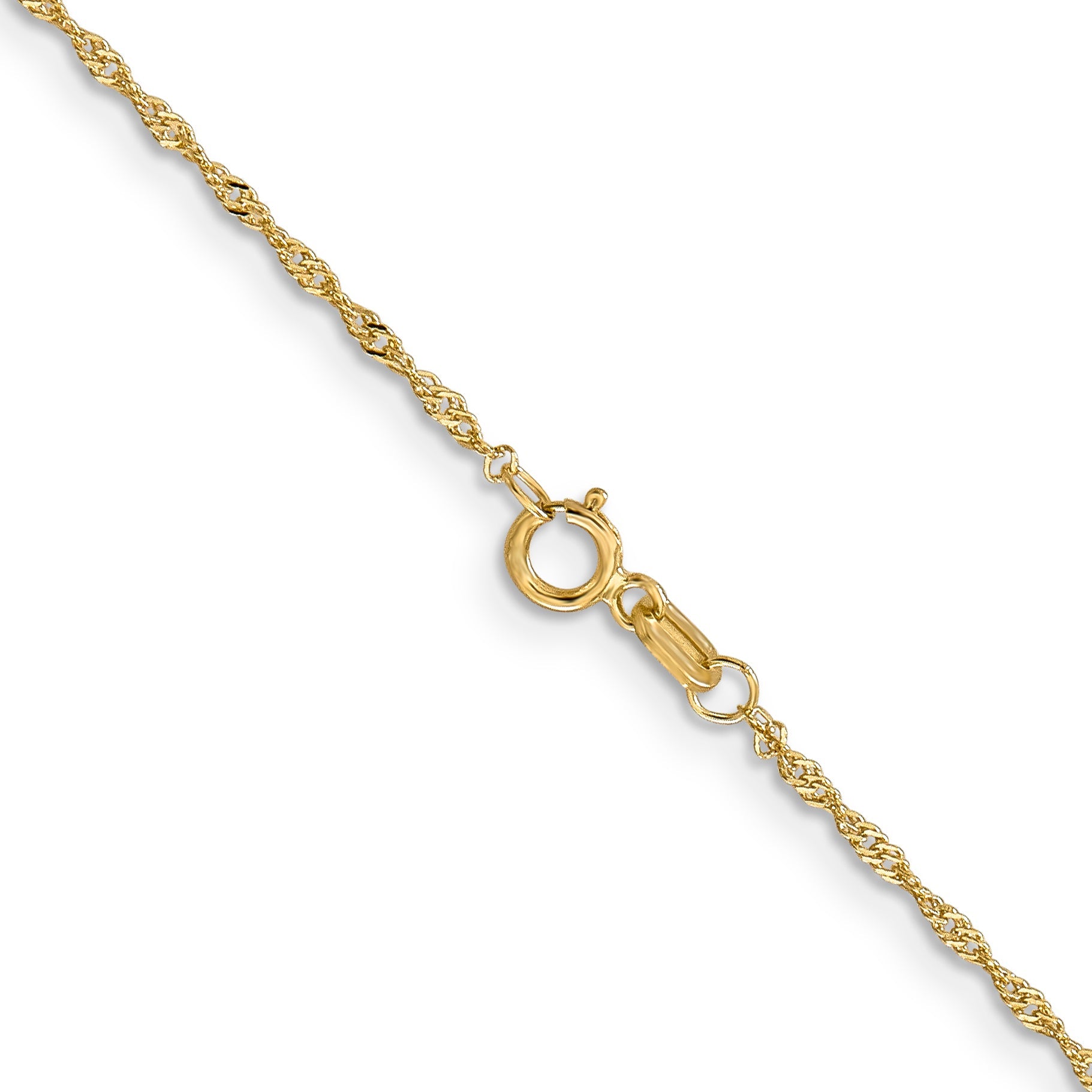 18 Inch 14K 1mm Singapore With Lobster Clasp Chain Necklace