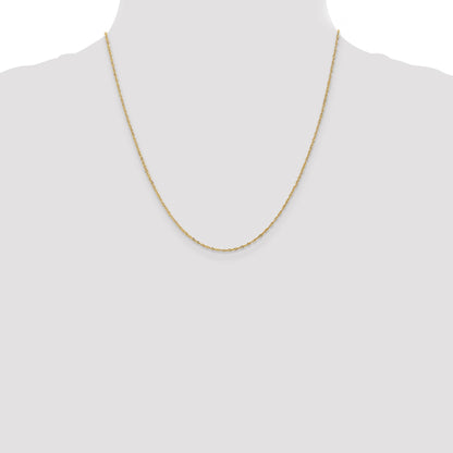 20 Inch 14K 1mm Singapore With Lobster Clasp Chain Necklace