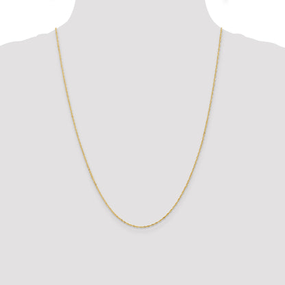 24 Inch 14K 1mm Singapore With Lobster Clasp Chain Necklace