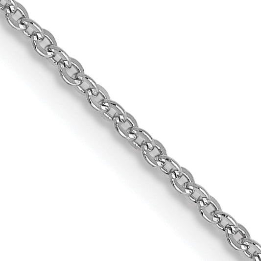 22 Inch 14K White Gold 1.1mm Flat Cable Chain Necklace