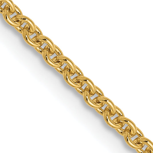 24 Inch 14K Yellow Gold 1.6mm Round Cable Chain Necklace