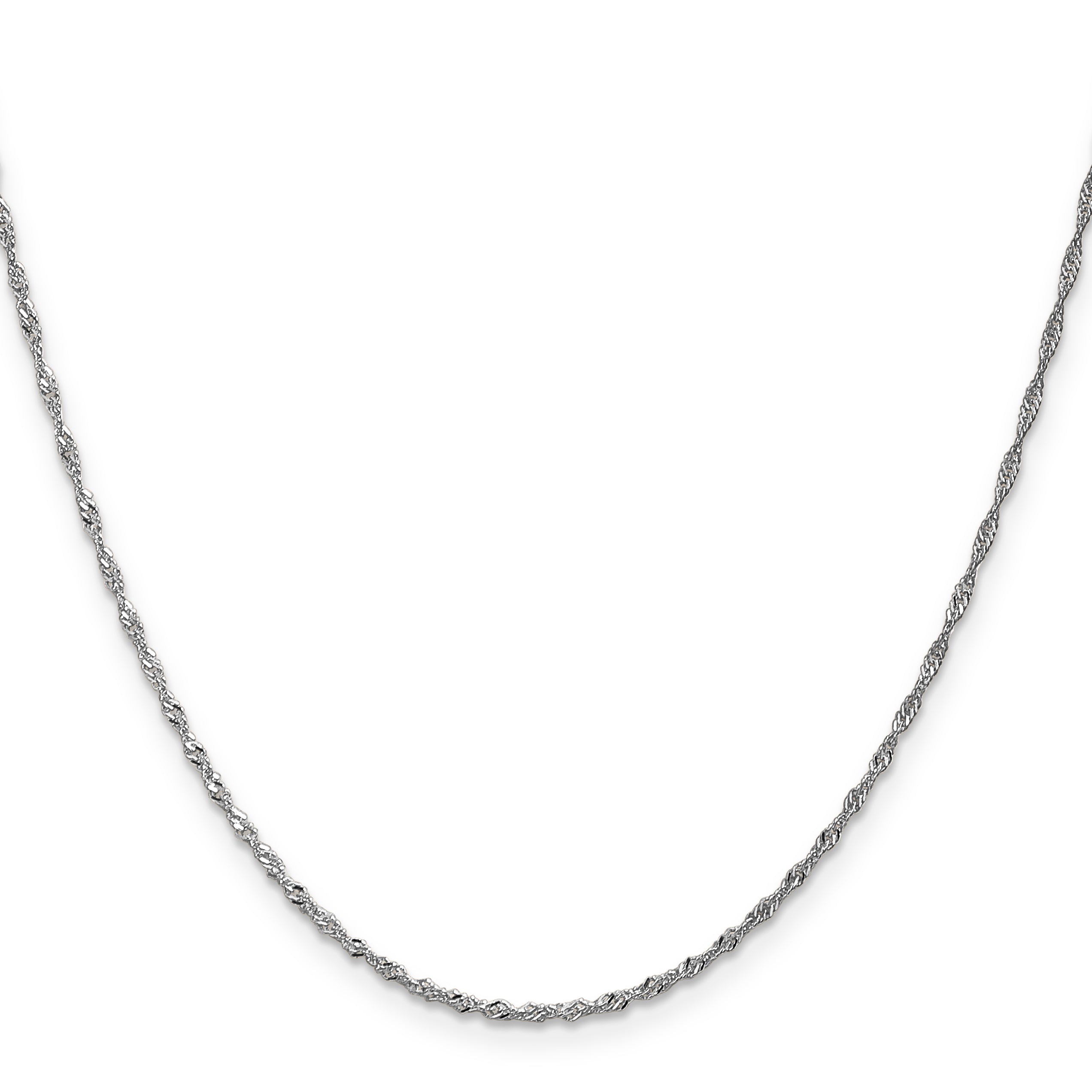 18 Inch 14K White Gold 1.3mm Singapore Chain Necklace