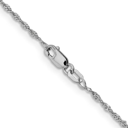 16 Inch 14K White Gold 1.3mm Singapore Chain Necklace
