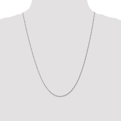 24 Inch 14K White Gold 1.3mm Singapore Chain Necklace