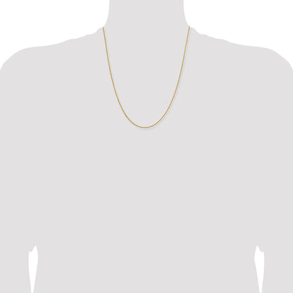22 Inch 14K Yellow Gold 1mm Sparkle Singapore Chain Necklace