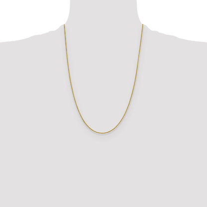 24 Inch 14K Yellow Gold 1mm Sparkle Singapore Chain Necklace