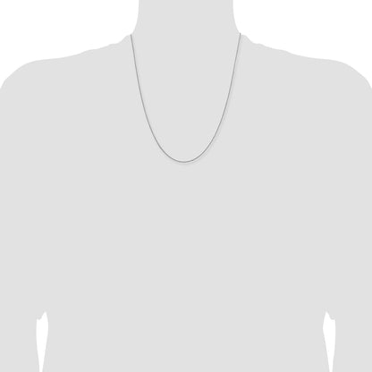 22 Inch 14K White Gold 1mm Sparkle Singapore Chain Necklace