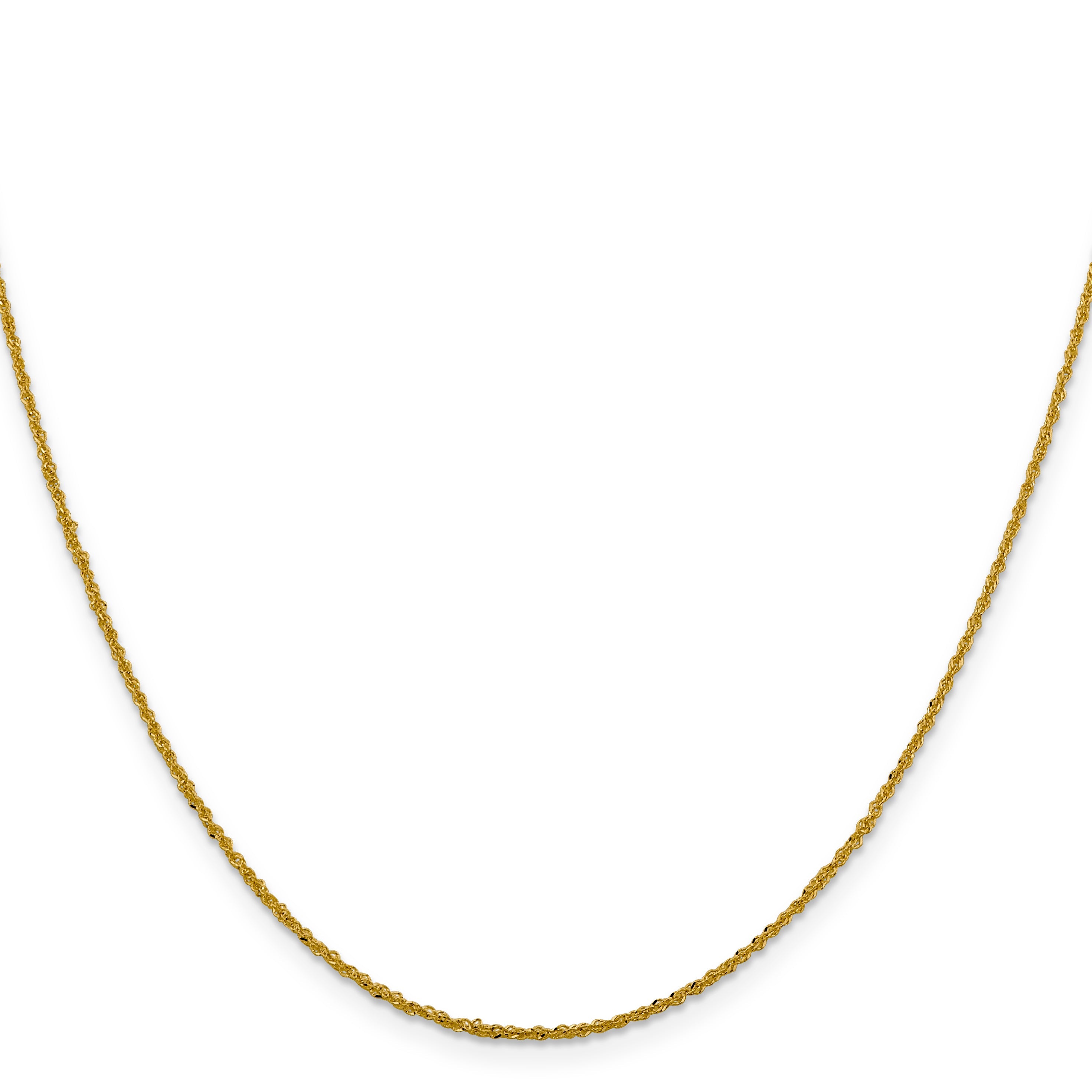 18 Inch 14K 1.3mm Sparkle Singapore Chain Necklace