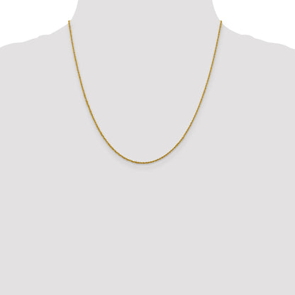 2 Inch 14K Yellow Gold 1.3mm Sparkle Singapore Chain Necklace