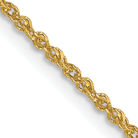 2 Inch 14K Yellow Gold 1.3mm Sparkle Singapore Chain Necklace