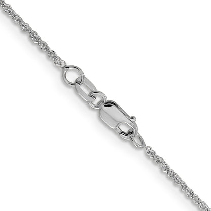 24 Inch 14K White Gold 1.3mm Sparkle Singapore Chain Necklace