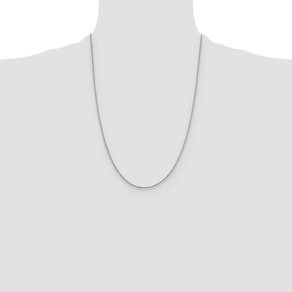 24 Inch 14K White Gold 1.3mm Sparkle Singapore Chain Necklace