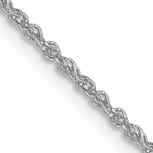 20 Inch 14K White Gold 1.3mm Sparkle Singapore Chain Necklace