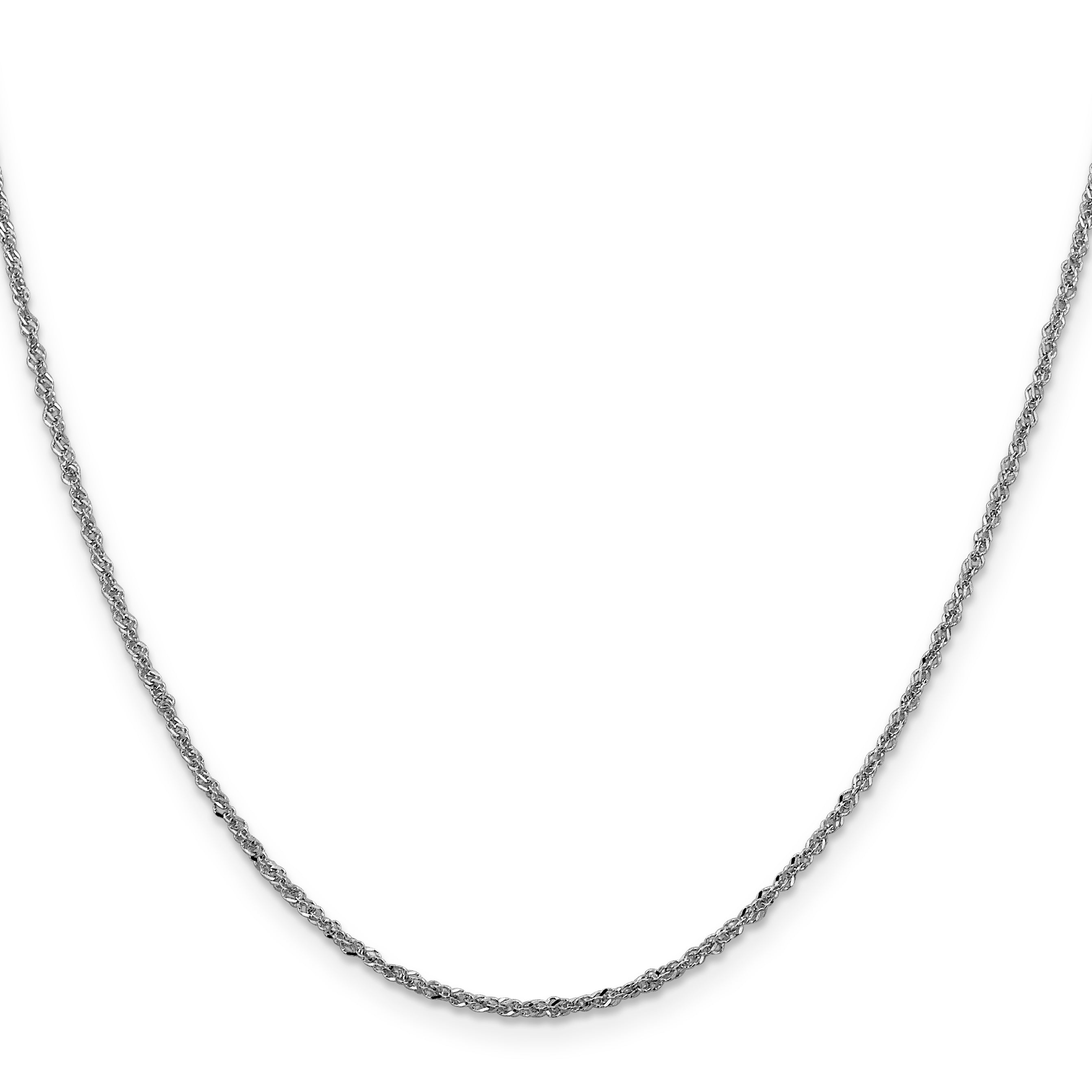 20 Inch 14K White Gold 1.6mm Sparkle Singapore Chain Necklace