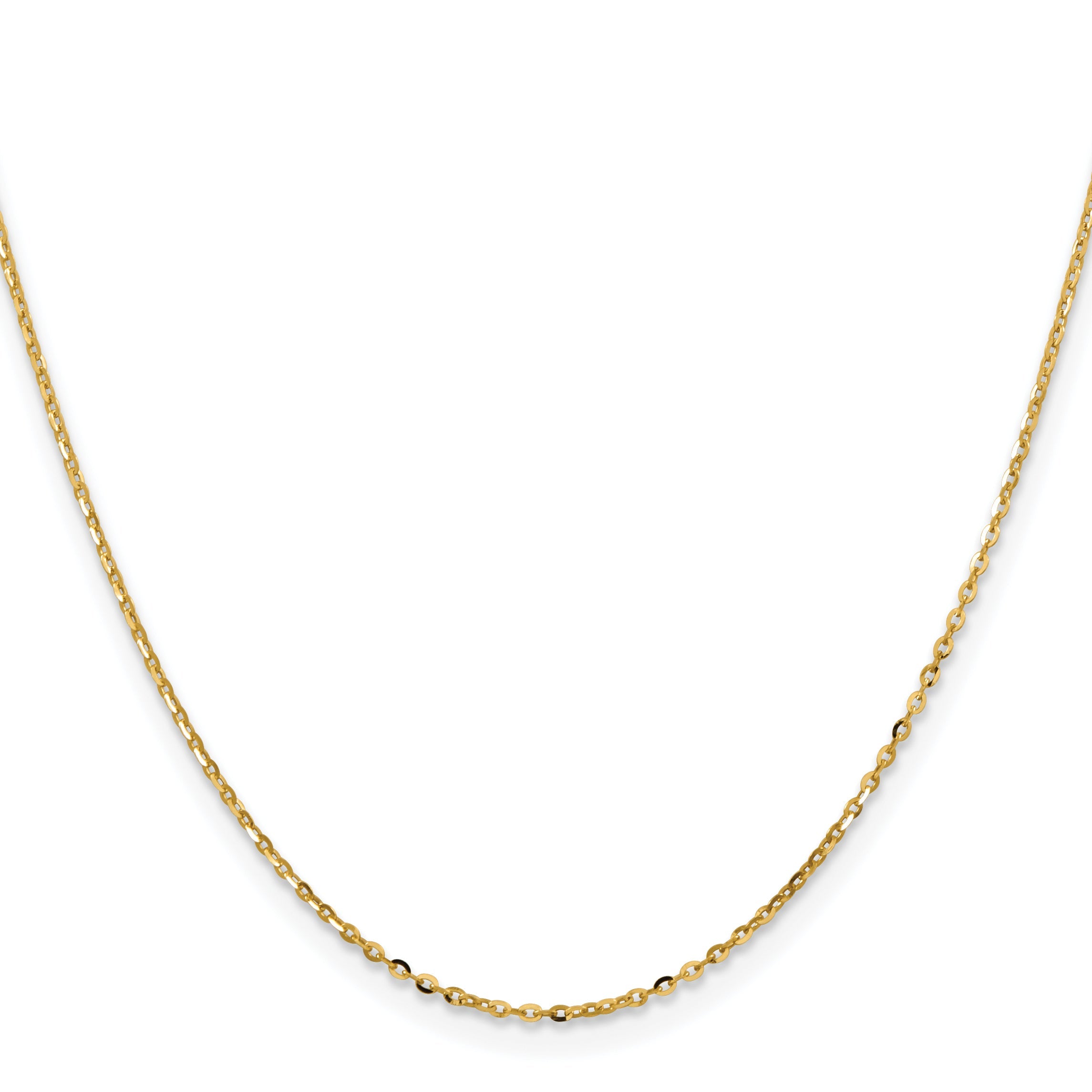18 Inch 18K Yellow Gold 1.5mm D/C Cable Chain Necklace