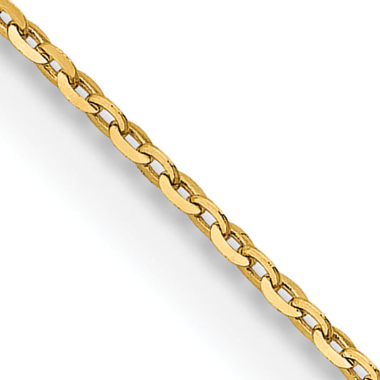 24 Inch 18K Yellow Gold 1.5mm D/C Cable Chain Necklace