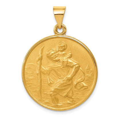 18K Yellow Gold Saint Christopher Medal Pendant