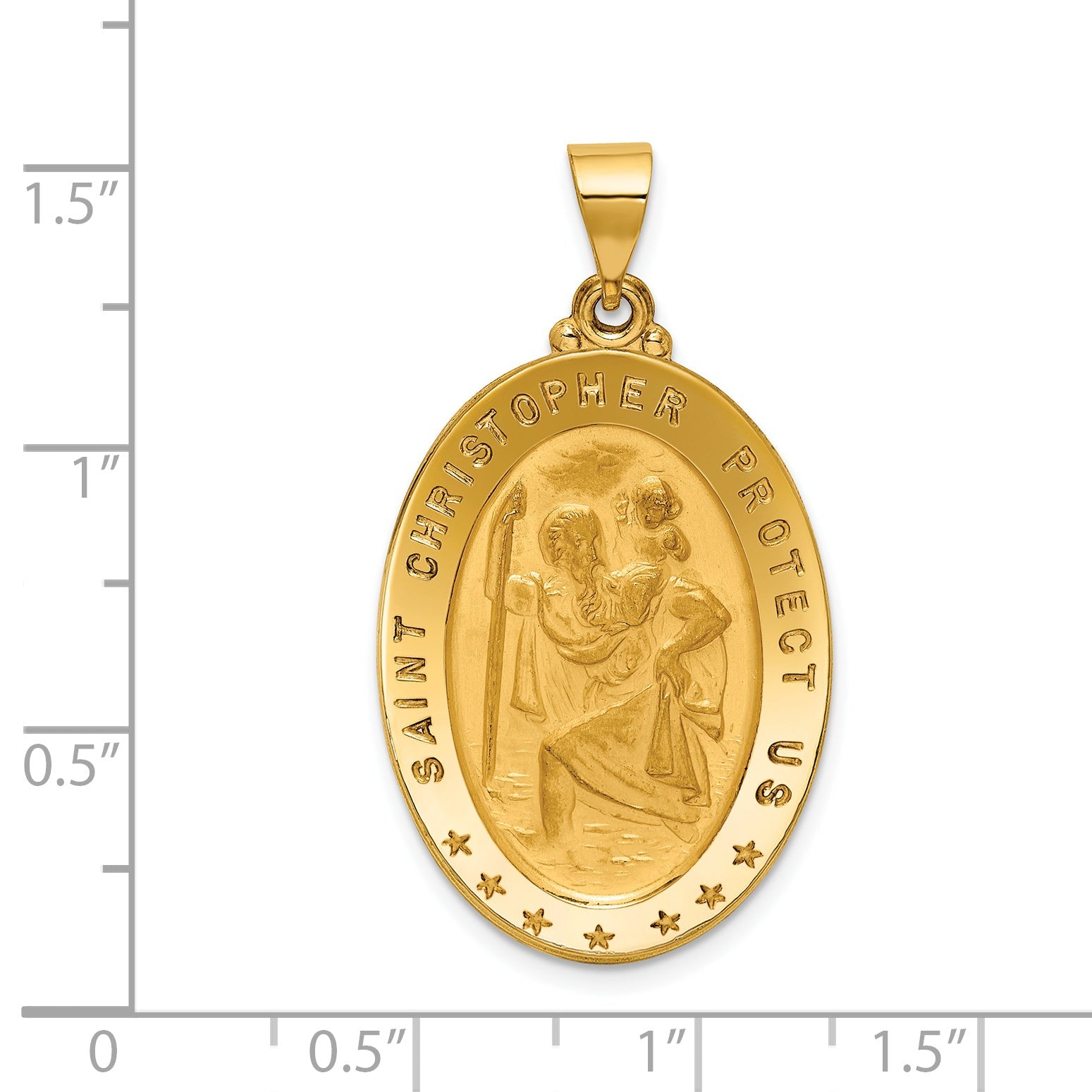 18K Yellow Gold Saint Christopher Medal Pendant